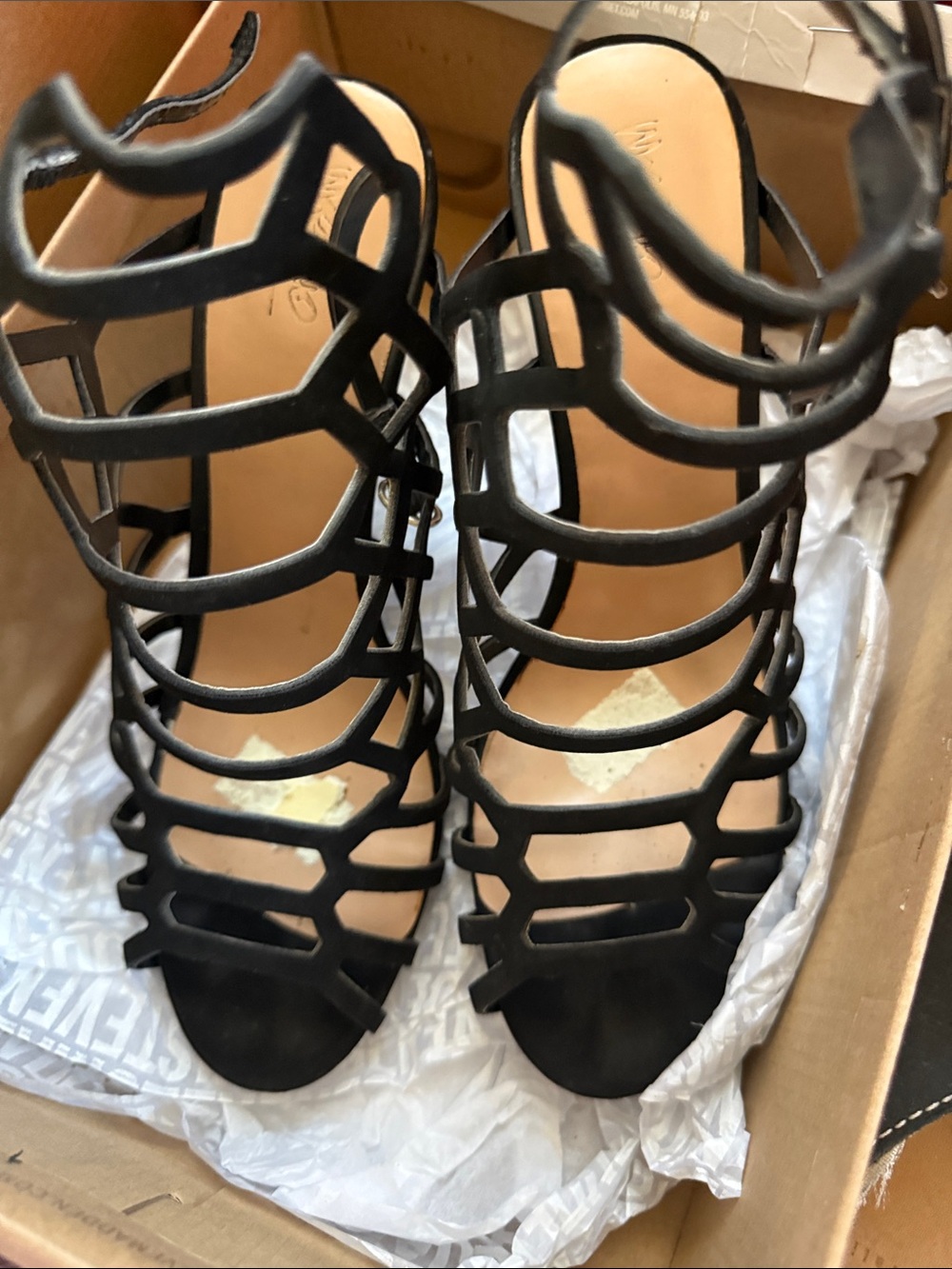 Mossimo Supply Co. Black Strappy Cage Heels
